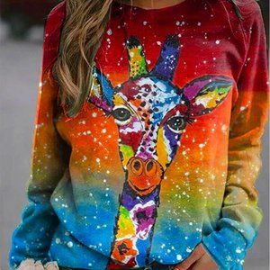 Giraffe Printed Sweatshirt
